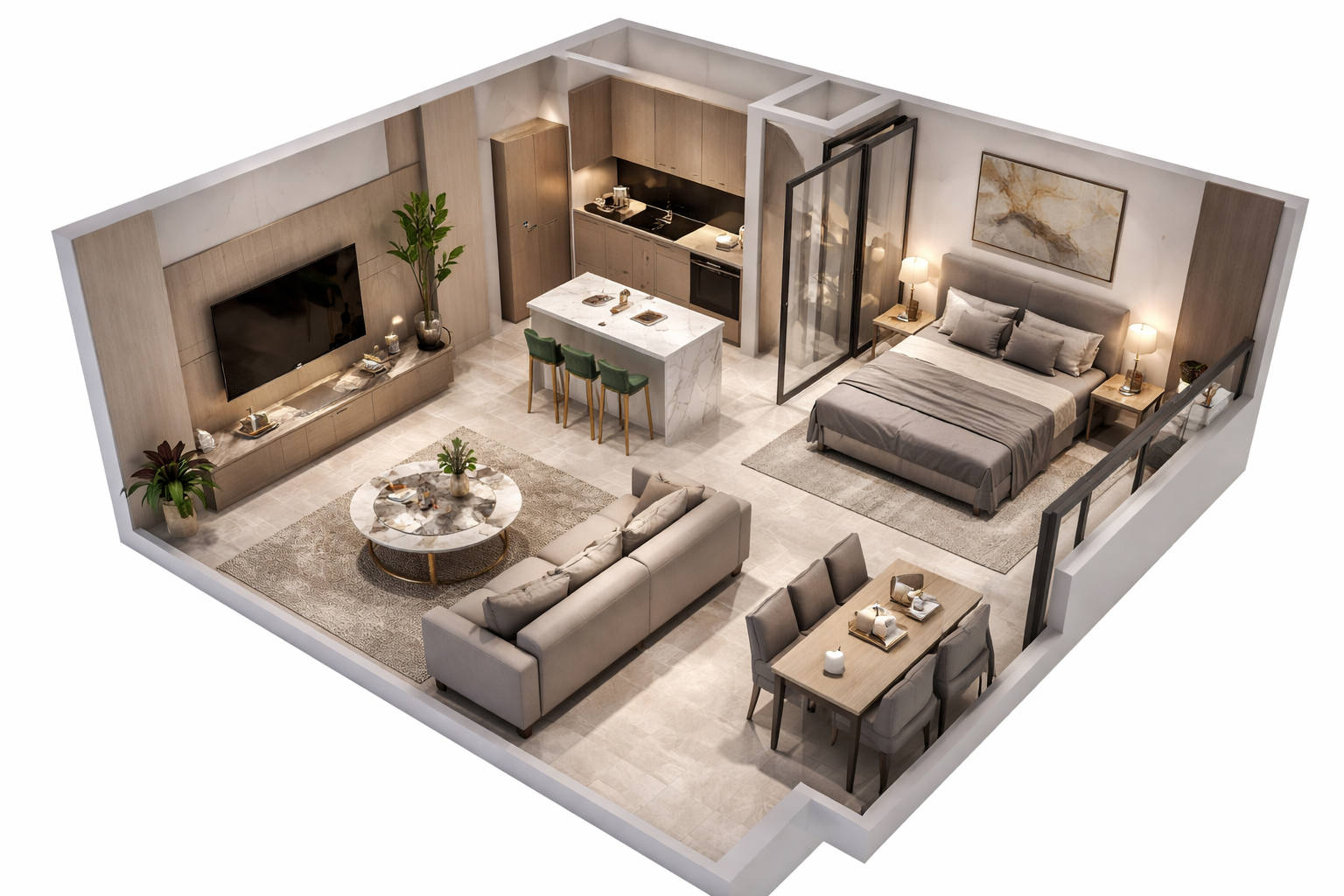1 Bedroom Layout
