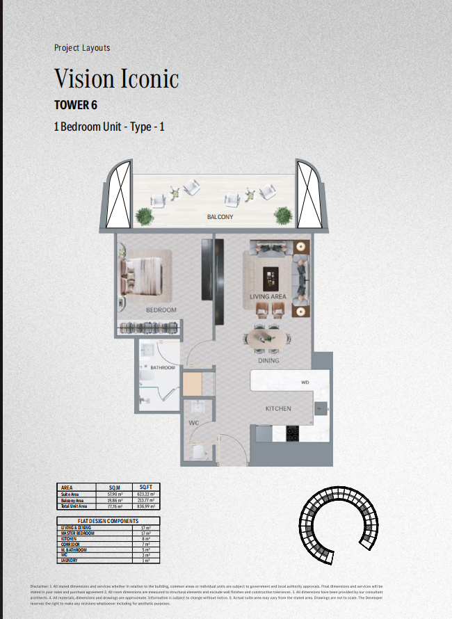 Vision Iconic 1BR Layout