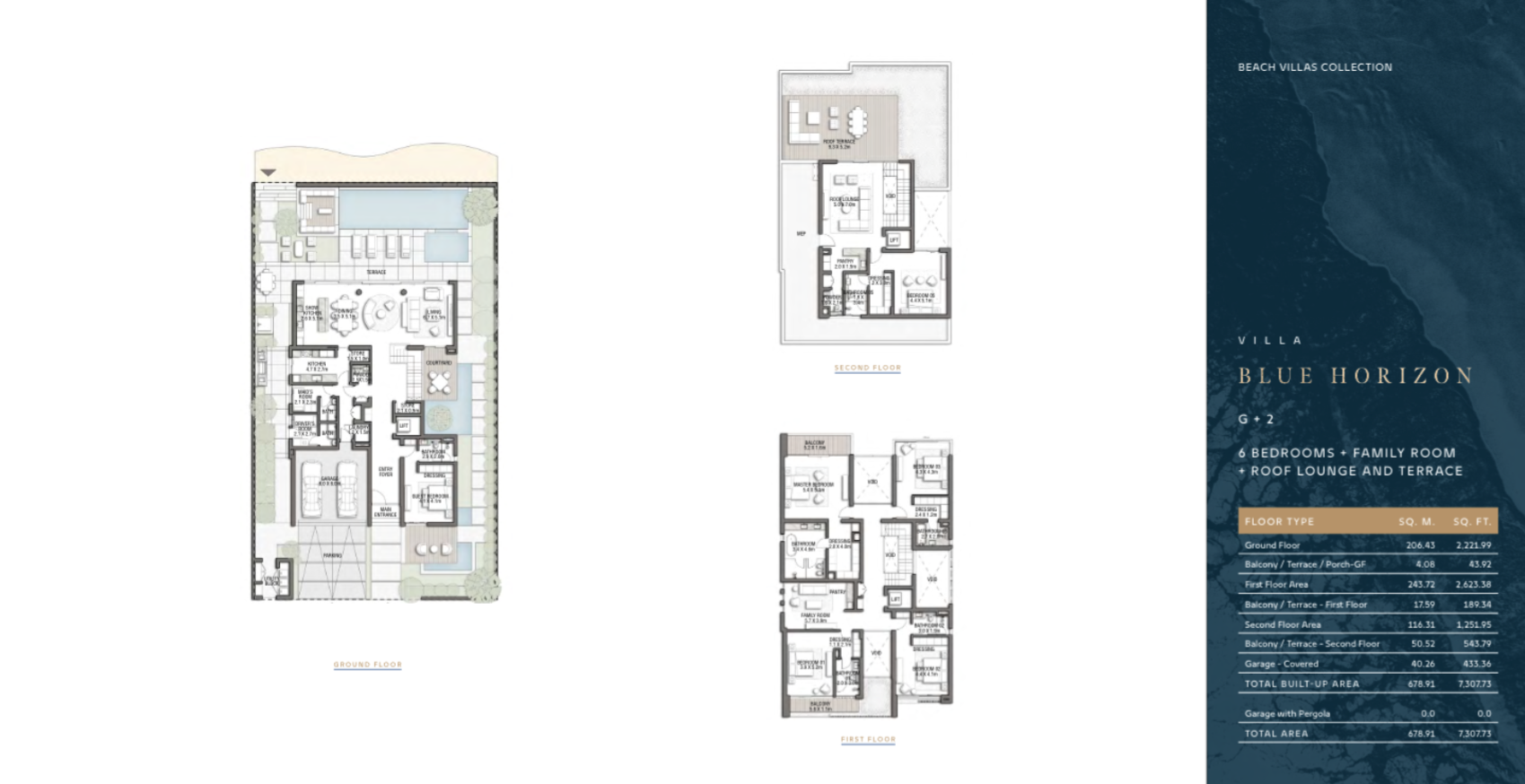 6 BEDROOMS + FAMILY ROOM+ ROOF LO UNGE AND TERRACE